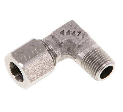 R 1/8'' mâle x 8LL Raccord coudé 90° en acier inoxydable 100 Bar DIN 2353