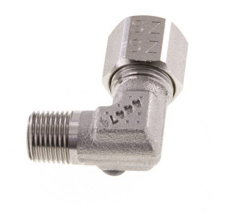 R 1/8'' mâle x 8LL Raccord coudé 90° en acier inoxydable 100 Bar DIN 2353