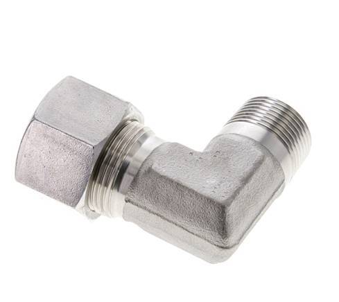 3/4'' NPT Male x 20S Stainless steel 90 deg Elbow Cutting ring 400 Bar DIN 2353