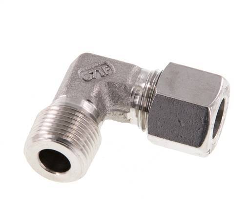 R 3/8'' Male x 10L Raccord coudé 90 deg en acier inoxydable 315 Bar DIN 2353