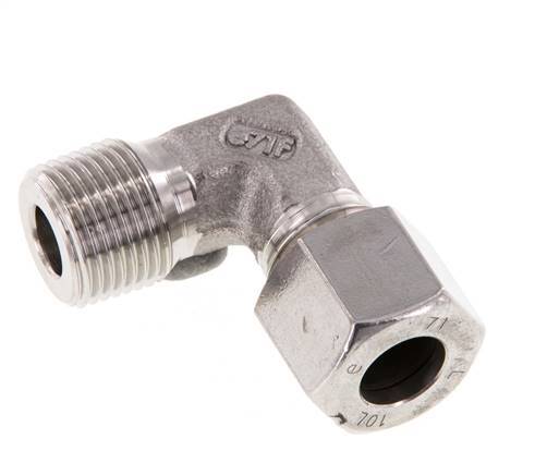 R 3/8'' Male x 10L Raccord coudé 90 deg en acier inoxydable 315 Bar DIN 2353