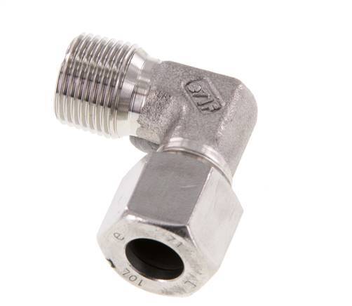 R 3/8'' Male x 10L Raccord coudé 90 deg en acier inoxydable 315 Bar DIN 2353