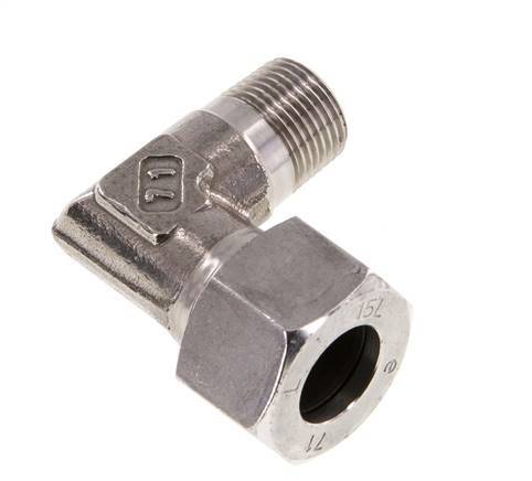 R 3/8'' mâle x 15L Raccord coudé 90° en acier inoxydable 315 Bar DIN 2353