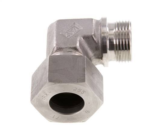 G 1'' Male x 25S Raccord coudé 90° en acier inoxydable 400 Bar DIN 2353