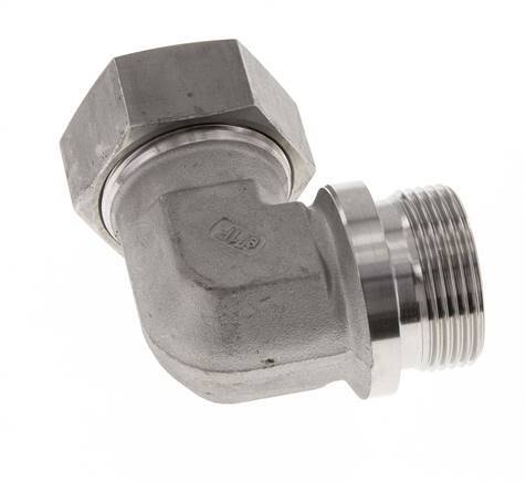 G 1 1/4'' Male x 35L Raccord coudé 90° en acier inoxydable 160 Bar DIN 2353
