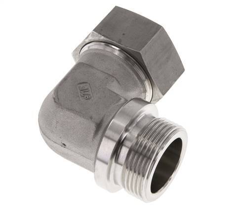 G 1 1/4'' Male x 35L Raccord coudé 90° en acier inoxydable 160 Bar DIN 2353