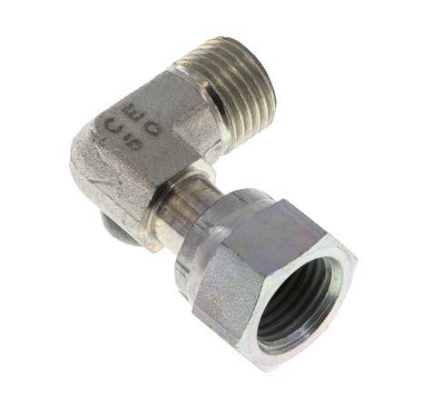UNF 9/16''-18 x UNF 9/16''-18 M/F Acier zingué Raccord coudé 90 degrés ORFS 630 Bar - Hydraulique
