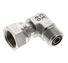 Raccord coudé 90° en acier zingué UN 11/16''-16 x UN 11/16''-16 M/F ORFS 630 Bar - Hydraulique