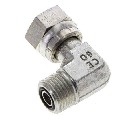 Raccord coudé 90° en acier zingué UN 11/16''-16 x UN 11/16''-16 M/F ORFS 630 Bar - Hydraulique