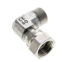 Raccord coudé 90° en acier zingué UN 11/16''-16 x UN 11/16''-16 M/F ORFS 630 Bar - Hydraulique