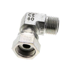 Raccord coudé 90° en acier zingué UN 11/16''-16 x UN 11/16''-16 M/F ORFS 630 Bar - Hydraulique