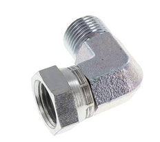 Raccord coudé 90° en acier zingué G 1/2'' M/F 300 Bar - Hydraulique