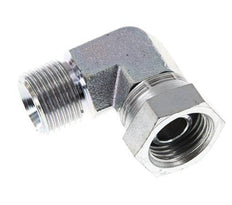 Raccord coudé 90° en acier zingué G 1/2'' M/F 300 Bar - Hydraulique