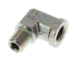 Raccord coudé 90° en acier zingué 1/4'' NPT x 1/4'' NPT M/F 275 Bar - Hydraulique