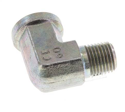 Raccord coudé 90° en acier zingué 1/4'' NPT x 1/4'' NPT M/F 275 Bar - Hydraulique