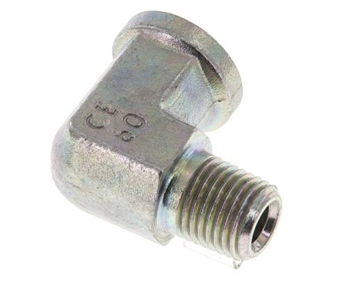 Raccord coudé 90° en acier zingué 1/4'' NPT x 1/4'' NPT M/F 275 Bar - Hydraulique