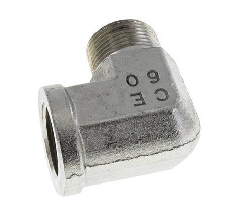 Raccord coudé 90° 3/4'' NPT x 3/4'' NPT M/F en acier zingué 170 Bar - Hydraulique