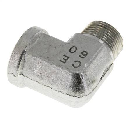 Raccord coudé 90° 3/4'' NPT x 3/4'' NPT M/F en acier zingué 170 Bar - Hydraulique