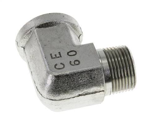 Raccord coudé 90° 3/4'' NPT x 3/4'' NPT M/F en acier zingué 170 Bar - Hydraulique