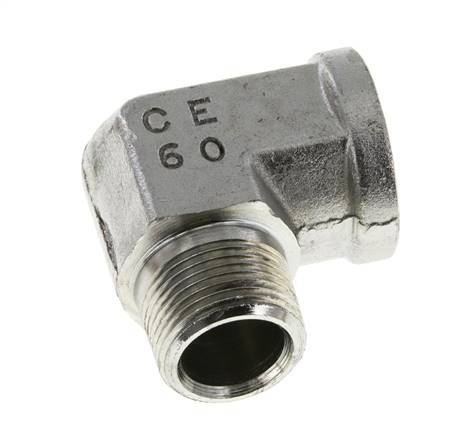 Raccord coudé 90° 3/4'' NPT x 3/4'' NPT M/F en acier zingué 170 Bar - Hydraulique