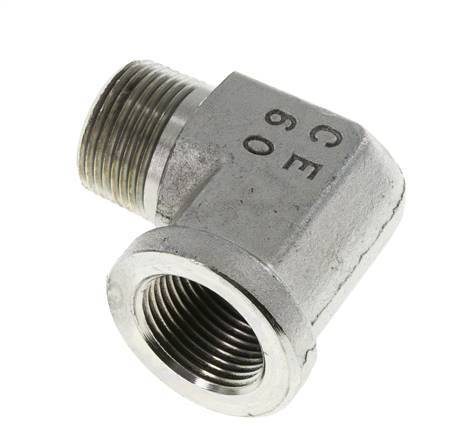 Raccord coudé 90° 3/4'' NPT x 3/4'' NPT M/F en acier zingué 170 Bar - Hydraulique