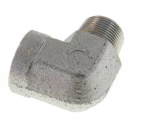 Raccord coudé 90° en acier zingué 1'' NPT x 1'' NPT M/F 140 Bar - Hydraulique