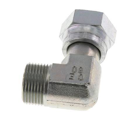 Raccord coudé 90° UN 1-3/16''-12 x UN 1-3/16''-12 M/F en acier zingué ORFS 400 Bar - Hydraulique