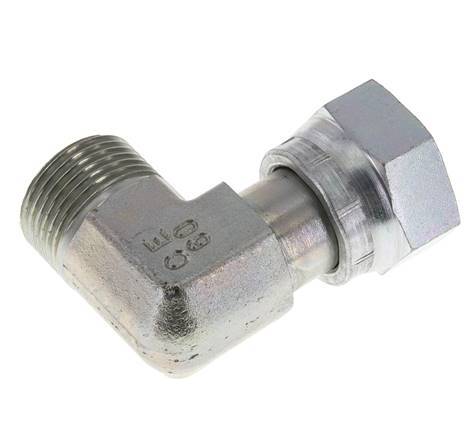 Raccord coudé 90° UN 1-3/16''-12 x UN 1-3/16''-12 M/F en acier zingué ORFS 400 Bar - Hydraulique