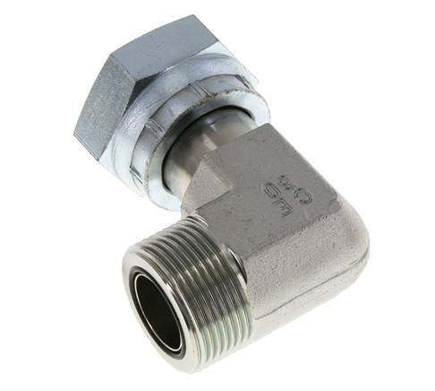 Raccord coudé 90° en acier zingué UN 1-7/16''-12 x UN 1-7/16''-12 M/F ORFS 400 Bar - Hydraulique