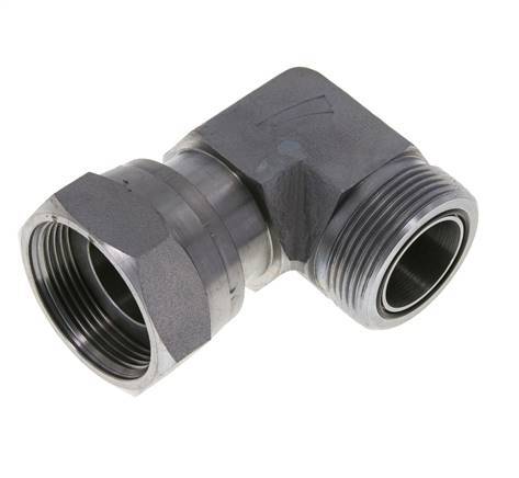 UN 1-11/16''-12 x UN 1-11/16''-12 M/F Raccord coudé 90° en acier zingué ORFS 250 Bar - Hydraulique