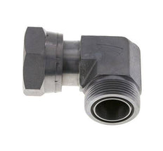 UN 1-11/16''-12 x UN 1-11/16''-12 M/F Raccord coudé 90° en acier zingué ORFS 250 Bar - Hydraulique