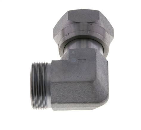 UN 1-11/16''-12 x UN 1-11/16''-12 M/F Raccord coudé 90° en acier zingué ORFS 250 Bar - Hydraulique