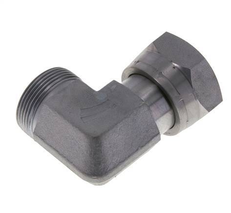 UN 1-11/16''-12 x UN 1-11/16''-12 M/F Raccord coudé 90° en acier zingué ORFS 250 Bar - Hydraulique