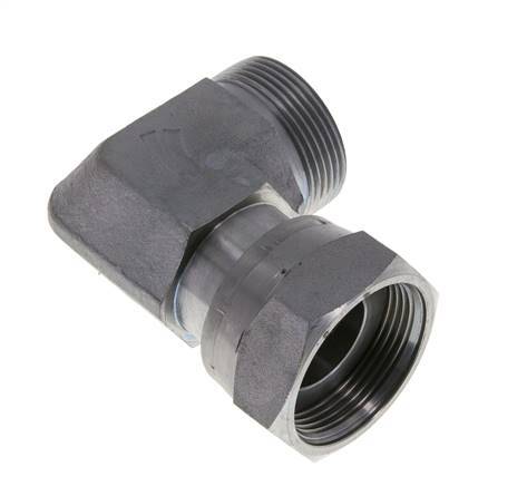 UN 1-11/16''-12 x UN 1-11/16''-12 M/F Raccord coudé 90° en acier zingué ORFS 250 Bar - Hydraulique