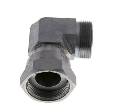 UN 1-11/16''-12 x UN 1-11/16''-12 M/F Raccord coudé 90° en acier zingué ORFS 250 Bar - Hydraulique