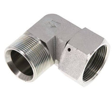 G 1 1/2'' M/F Zinc plated Steel 90 deg Elbow Fitting 125 Bar - Hydraulic