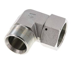 G 1 1/2'' M/F Zinc plated Steel 90 deg Elbow Fitting 125 Bar - Hydraulic