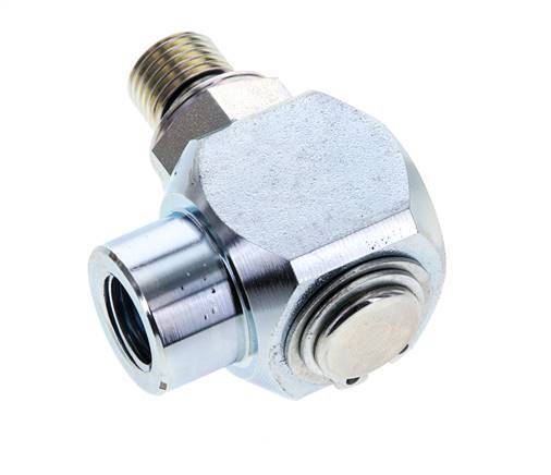 G 1/4'' M/F Acier zingué Coude 90 deg Joint Tournant Haute Pression 400 Bar - Hydraulique