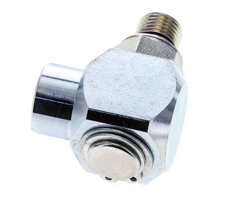 G 1/4'' M/F Acier zingué Coude 90 deg Joint Tournant Haute Pression 400 Bar - Hydraulique