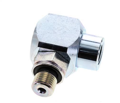 G 1/4'' M/F Acier zingué Coude 90 deg Joint Tournant Haute Pression 400 Bar - Hydraulique