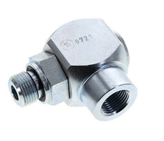 G 3/8'' M/F Acier zingué Coude 90 deg Joint Tournant Haute Pression 400 Bar - Hydraulique