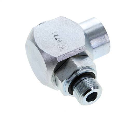 G 3/8'' M/F Acier zingué Coude 90 deg Joint Tournant Haute Pression 400 Bar - Hydraulique