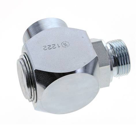 G 1'' M/F Acier zingué Coude 90 deg Joint Tournant Haute Pression 250 Bar - Hydraulique