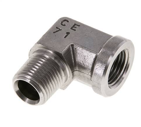 3/4'' NPT x 3/4'' NPT M/F Stainless steel 90 deg Elbow Fitting 170 Bar - Hydraulic