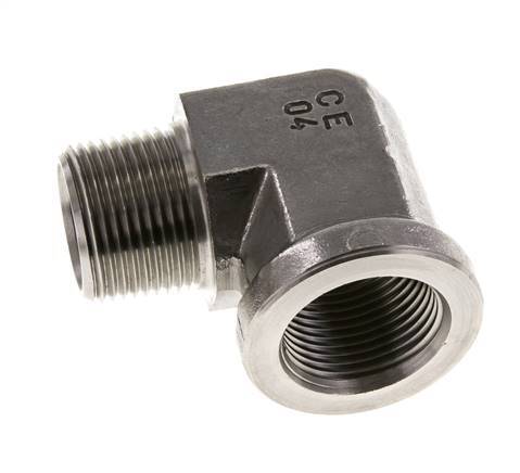 Raccord coudé à 90 degrés en acier inoxydable 1'' NPT x 1'' NPT M/F 140 Bar - Hydraulique