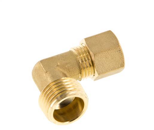 R 1/2'' Male x 10mm Brass 90 deg Compression Fitting 95 Bar DIN EN 1254-2