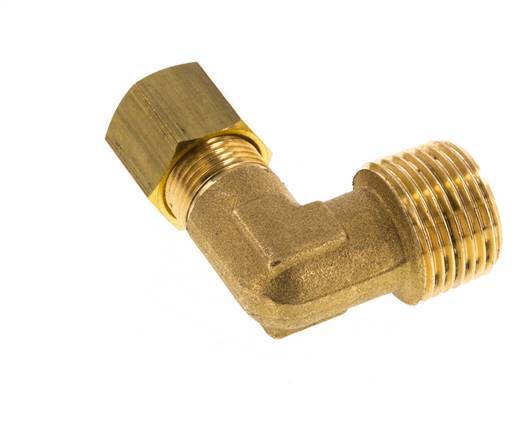 R 3/8'' Male x 8mm Brass 90 deg Compression Fitting 135 Bar DIN EN 1254-2