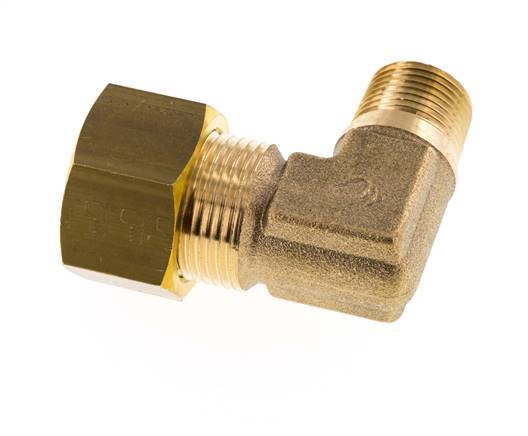 R 3/8'' Male x 16mm Brass 90 deg Compression Fitting 76 Bar DIN EN 1254-2