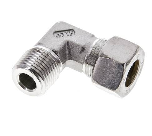 1/2'' NPT Male x 15L Stainless steel 90 deg Elbow Compression Fitting 315 Bar DIN 2353