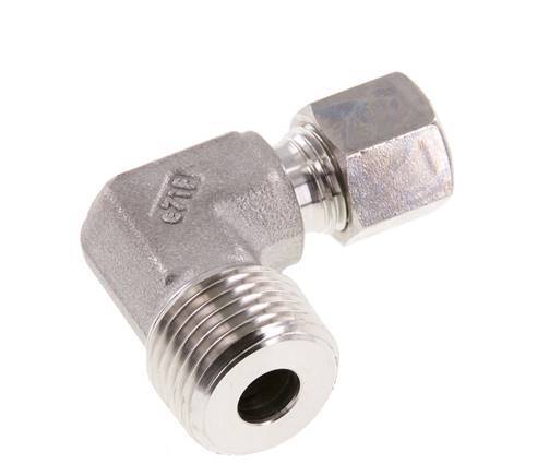 R 1/2'' mâle x 8L Raccord à compression coudé à 90 degrés en acier inoxydable 315 Bar DIN 2353
